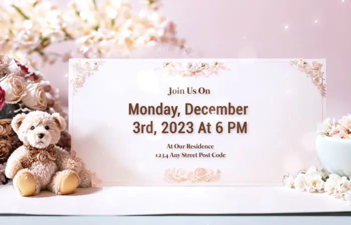 Baby Naming Ceremony 3D Invitation Card Slideshow